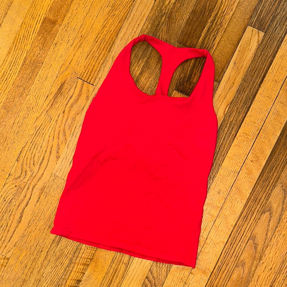 Free People Vibrant Red Fitted Tank Top